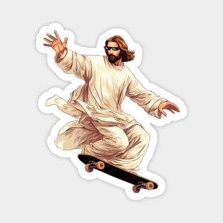 Jesus Skate Shred with Thug Life glasses Magnet