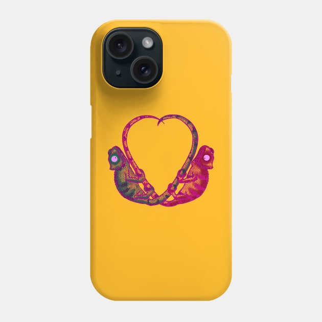 chameleon love design Phone Case by Handan