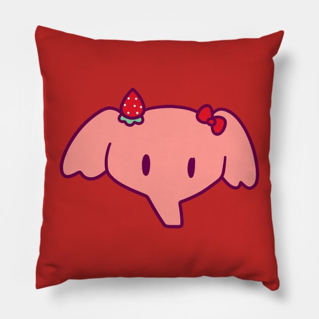 Strawberry Elephant Face Pillow by saradaboru