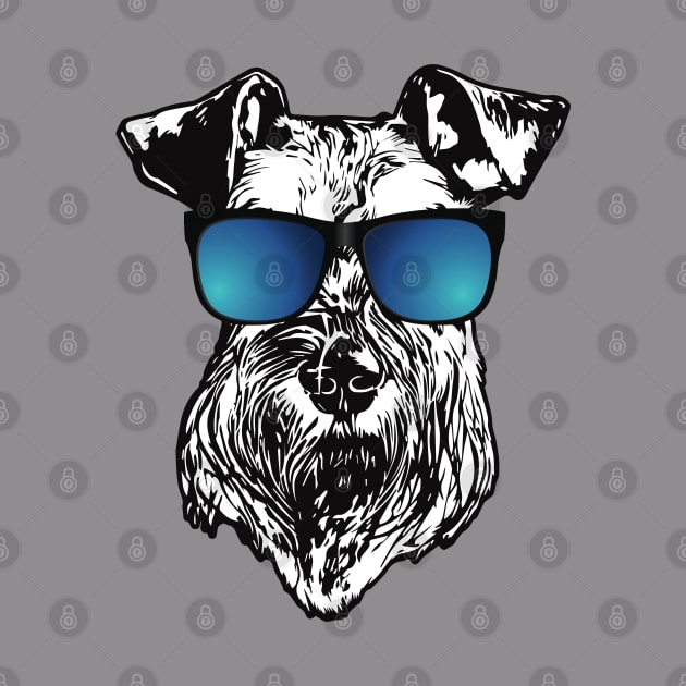 Schnauzer With Cool Blue Sunglasses by deelirius8