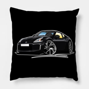 Nissan 370z Black Caricature Car Art Pillow