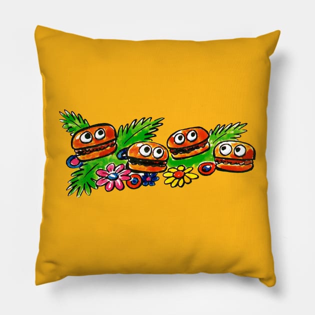 Burgerpatch Pillow by DustinCropsBoy