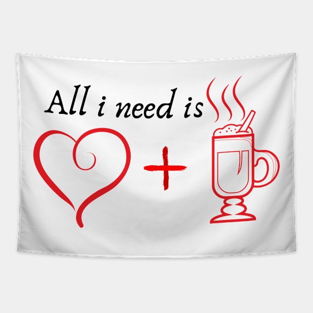 Red heart and glass of cocoa Tapestry by Artletar