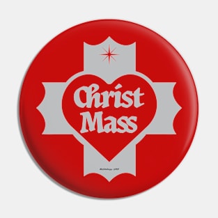 Christ Mass Heart Cross Pin