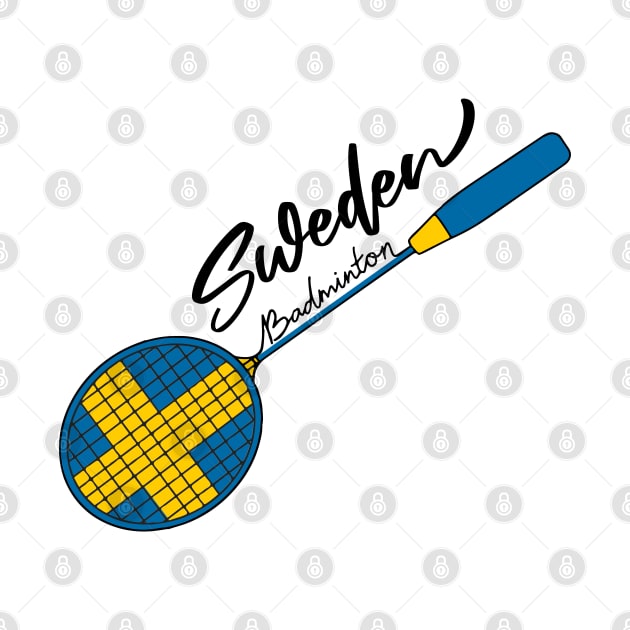 Sweden Flag of Badminton Racquet Racket Sports (Sweden) Flag by Mochabonk