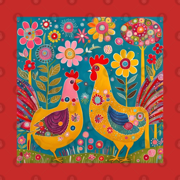 Two Painted Chickens by LyndiiLoubie