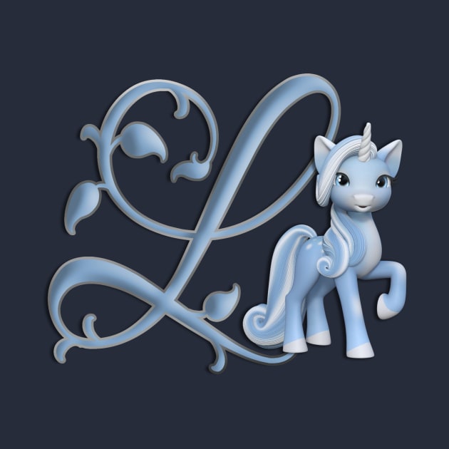 Monogram L Custom Unicorn by AlondraHanley