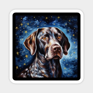 Black English Pointer painted in Starry Night style Magnet