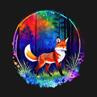 Neon Forest Fox 2 T-Shirt