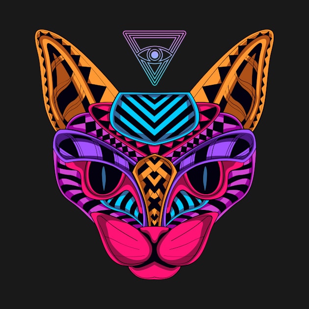 Geometric Cat by Mara Azure