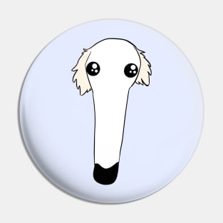 Borzoi dog face with big eyes Pin