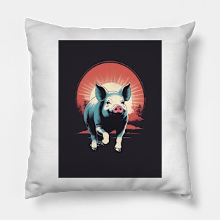 Pig 4 - Japanese Old Vintage Pillow