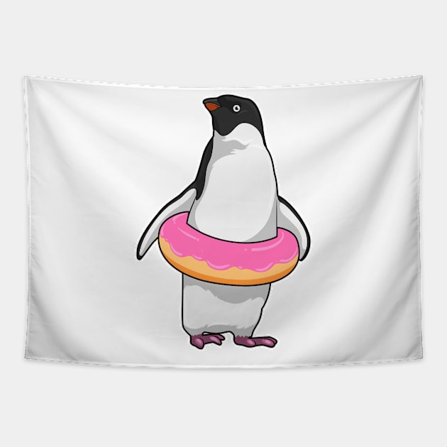 Penguin with Donut Tapestry by Markus Schnabel