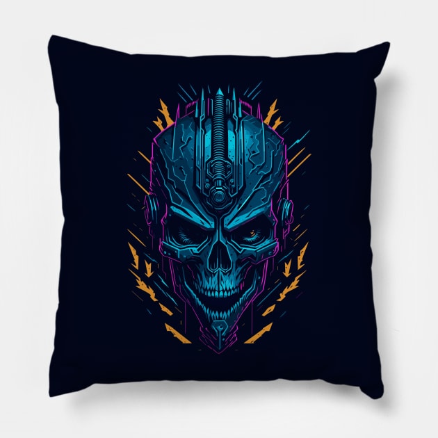 Cyberskull Horror Pillow by Atomic Blizzard