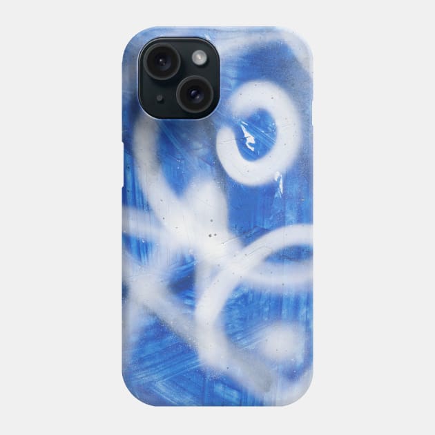 Abstract Blue Graffiti Street Art Pattern 002 Phone Case by y30artist