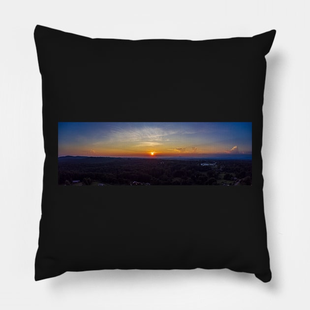 Panoramic Sunset Pillow by Ckauzmann
