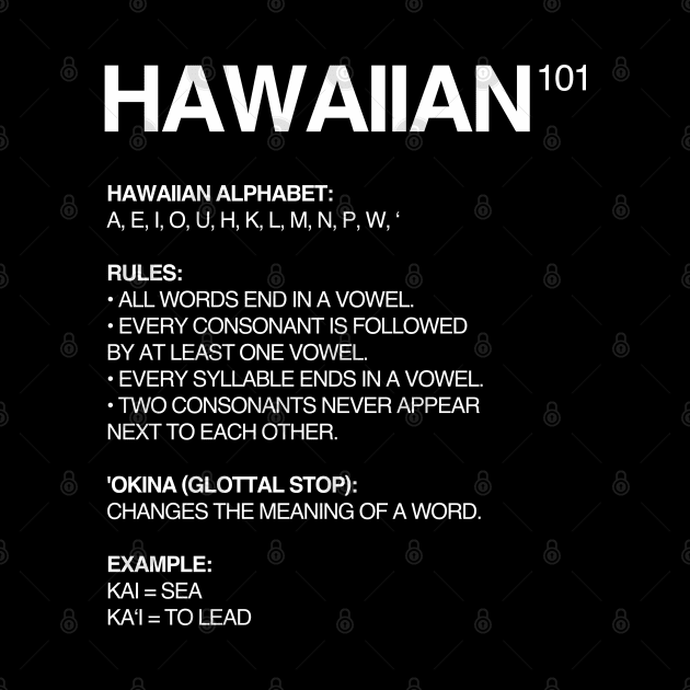 Hawaiian Language 101 by isstgeschichte