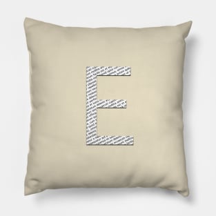 Typographic monogram cutout E Pillow