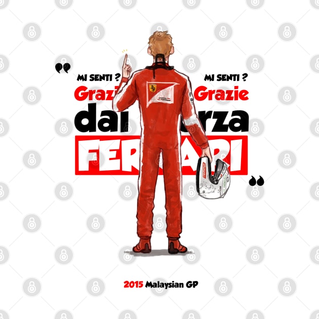 Sebastian Vettel - forza ferrari by Rflectionart