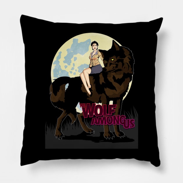 One Big Bad Wolf Pillow by shadyfolk