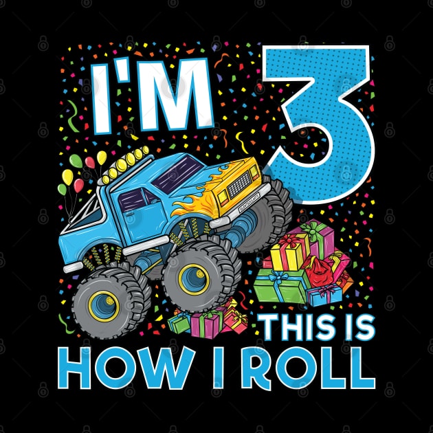 3rd Birthday Monster Truck Party Gift 3 Year Old Boy by silentsoularts