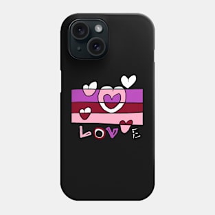 love and heart pattern Phone Case