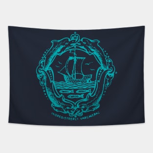 Ocean Fish Ship Porpoise Sea Creature Tapestry