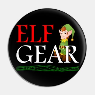 Elf Gear Christmas Pin