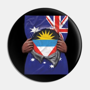 Antigua & Barbuda Flag Australian Flag Ripped - Gift for Antiguan & Barbudan From Antigua & Barbuda Pin