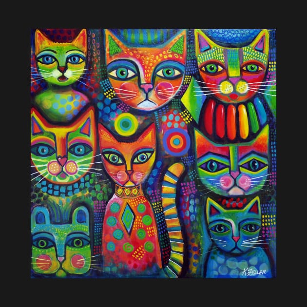 8 Colourful cats by karincharlotte