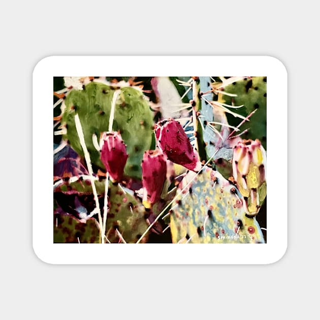 Texas Cactus Fantasy Magnet by gjspring