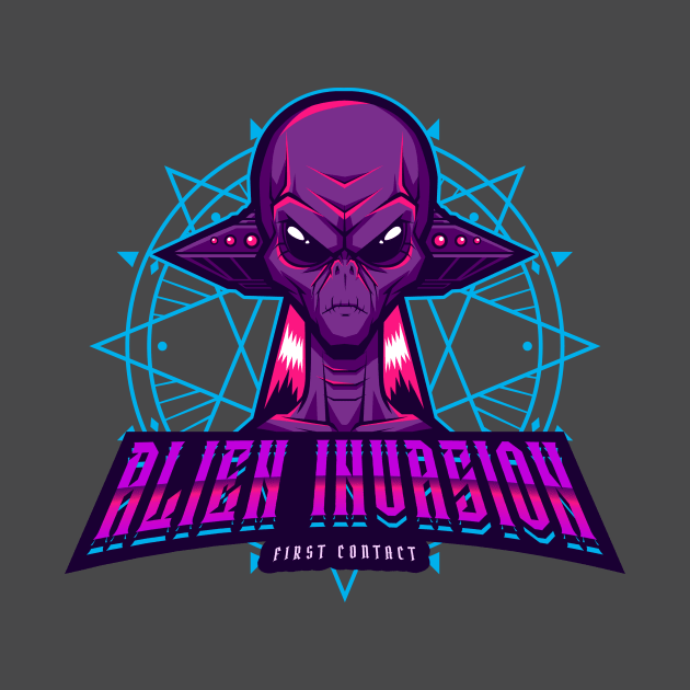 Alien Invasion First Contact by Tip Top Tee's