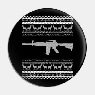 'Ugly Christmas Sweater' Cool Christmas Hunting Rifle Pin