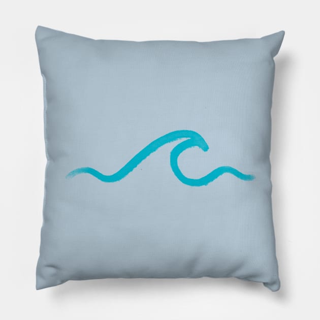 Wave squiggle Pillow by Pickle-Lily