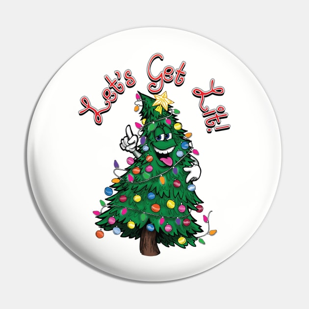 Lit Christmas Tree Pin by Jay's Tees