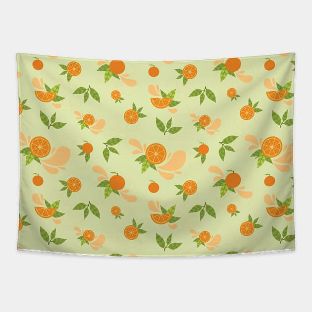 Citrus Splash Seamless Surface Pattern Design Tapestry by zarya_kiqo