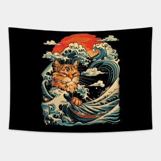 Catzilla Cat Tiny Tiger Triumph Tapestry