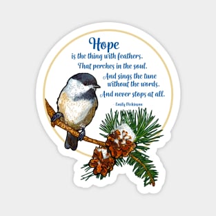 WINTER CHICKADEE Hope Magnet