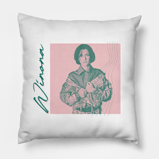 Winona /\ 1990s Style Duotone Aesthetic Pillow by unknown_pleasures