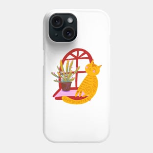 CAT PET AND GINGER PLANT ART Cute Kitty Phone Case