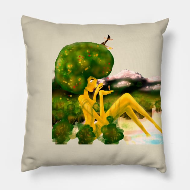 Gaia (Autumn) Pillow by madtownstudio3000