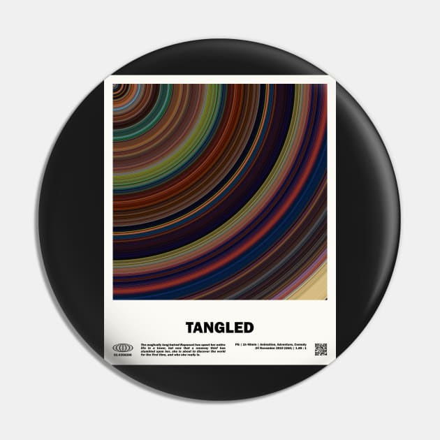 minimal_Tangled Circular Movie Pin by silver-light