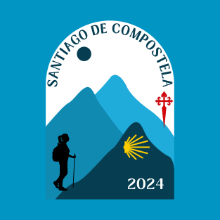 Camino de Santiago de Compostela 2024 Woman Walking T-Shirt