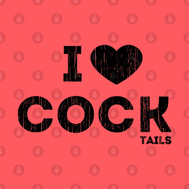 I Love Cock...Tails // Black by Throbpeg