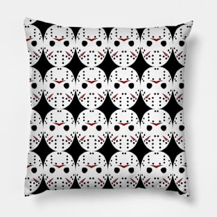 Jason Hockey Mask Pattern Pillow