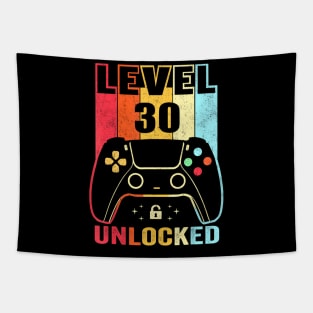 Level 30 Unlocked  Video Gamer 30th Birthday Tapestry