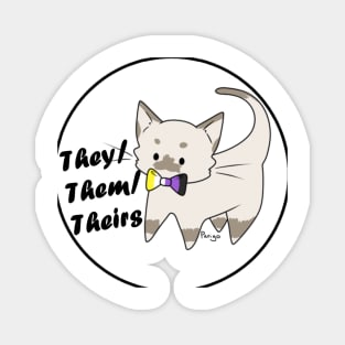 They/Them/Theirs Pronouns Kitty (v4) Magnet