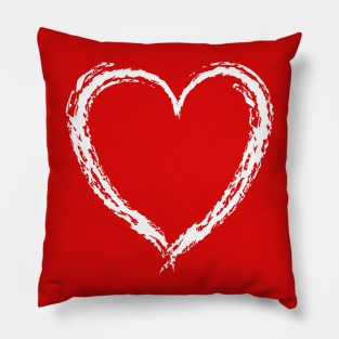 Heart Valentine Love Shirt - Hand Drawn Doodle Pillow