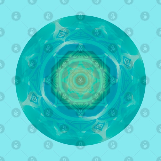 LOTUS MANDALA, TURQUOISE PATTERN DESIGN, BLUE AND GREEN MANDALA by danitacreate