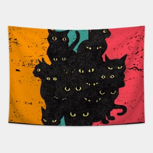 Black Cats Vintage Tapestry